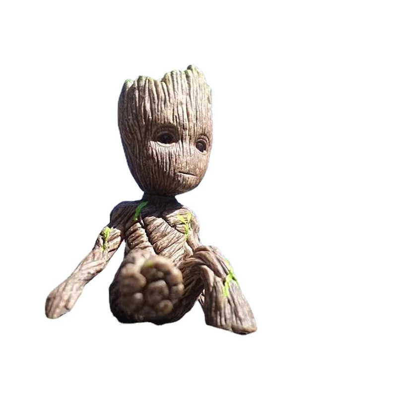 

Little Tree Man Baby Groot Wood Potted Decorations for Home Car Decoration