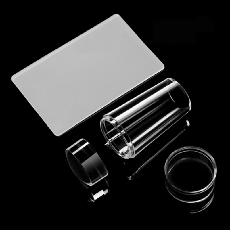 

Transparent Nail Stamper with Scraper 2pcs Jelly Silicone Stamp for French Nails Manicuring Kits Nail Art Stamping Tool Set