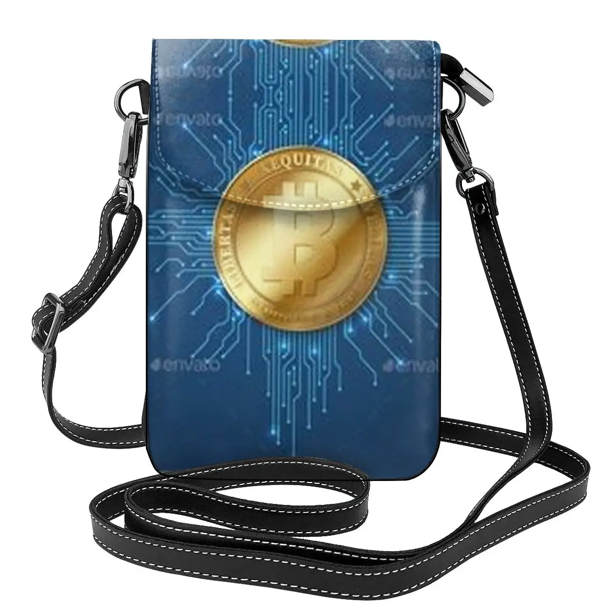 

Crypto BitCoin Shoulder Bag Virtual currency Fashion Stylish Women Bags Leather School Female Purse