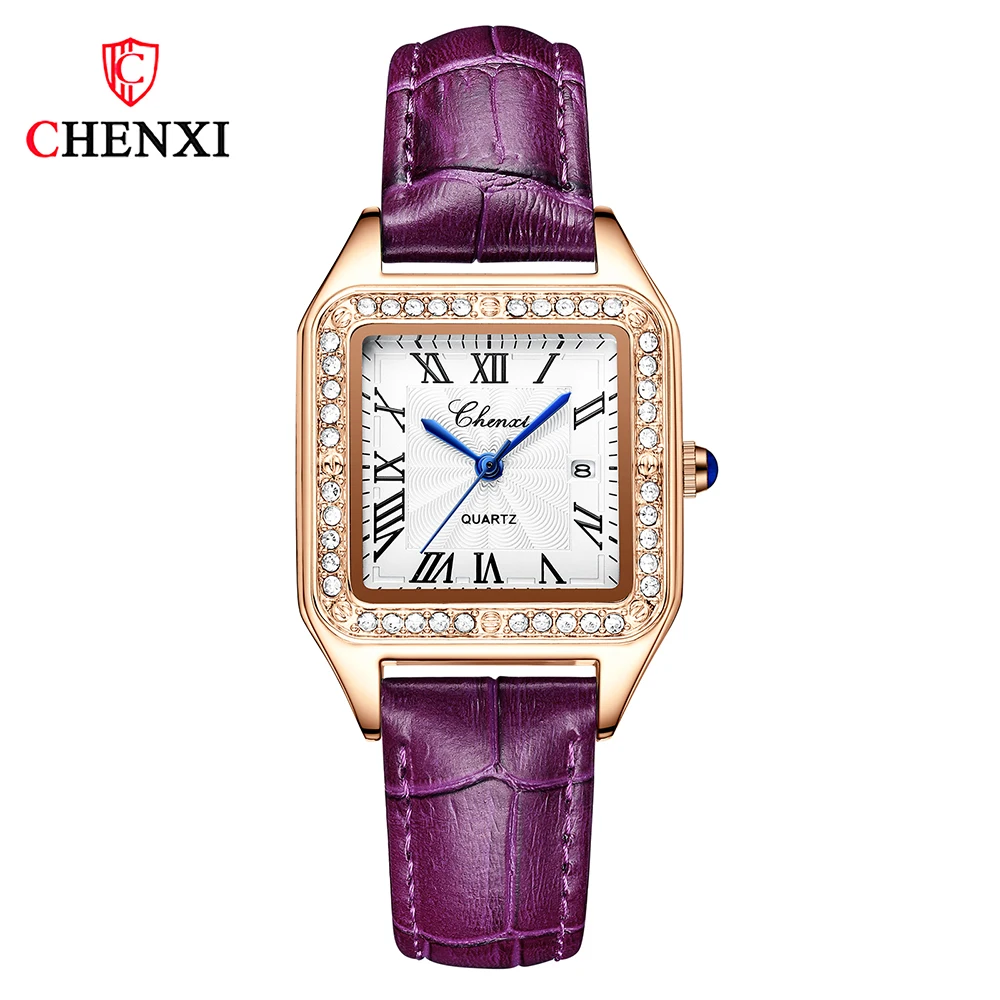 

CHENXI Watch Women Top Luxury Brand Business Quartz Watch Ladies Leather Waterproof Wrist Watch Girl Clock Relogio Feminino