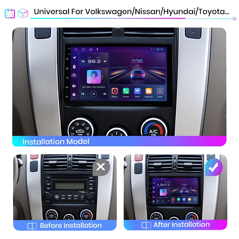 Универсальная Автомагнитола Junsun мультимедийный плеер на Android с GPS RDS Навигатором