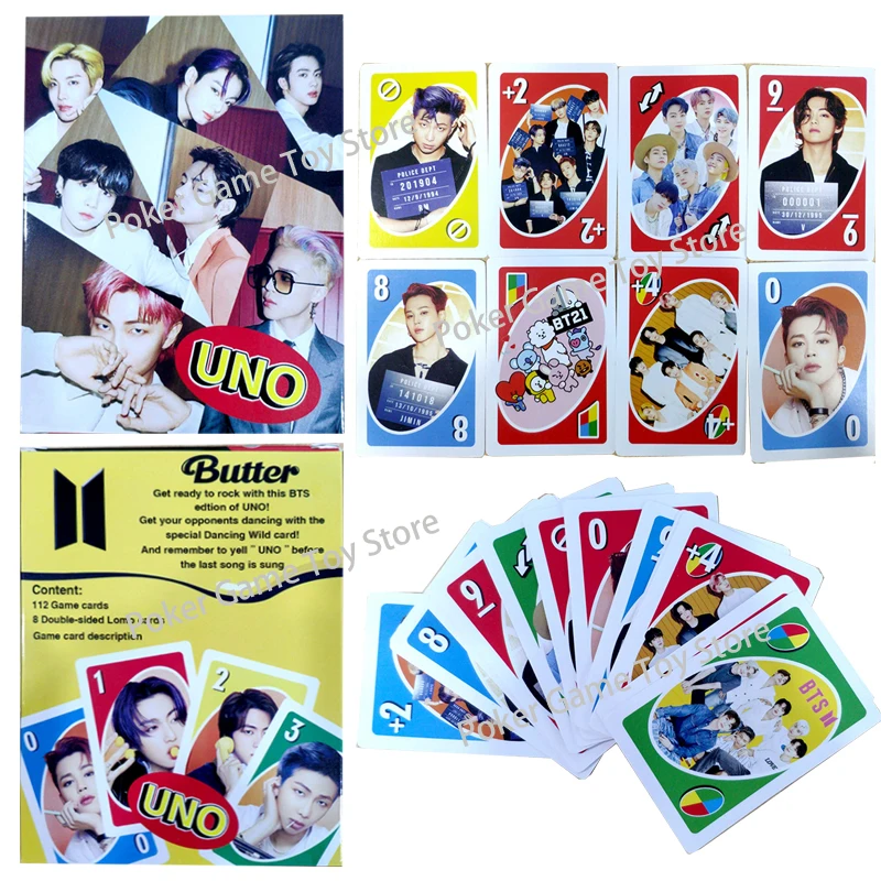 

Uno Board Game Bangtans Table Card Game Boys Family Gathering Poker Toy for Girls Boy Photo Album Fans Fan Card Birthday Gift