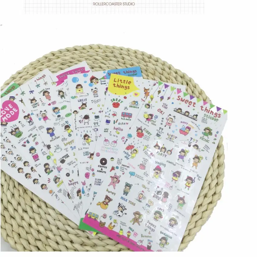 

6 цветочных элементов, милая история, яркая Радужная ткань, канцелярские принадлежности