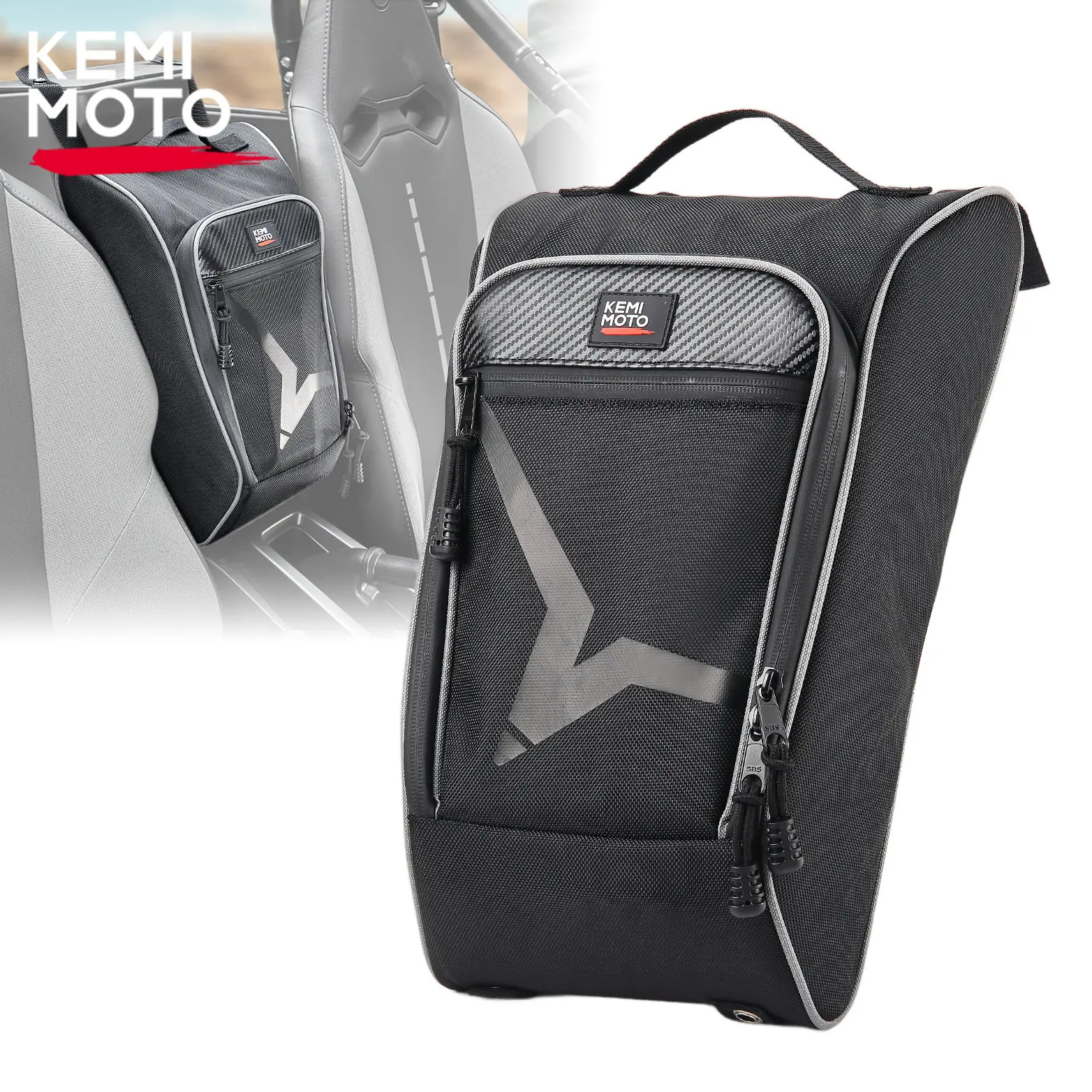KEMIMOTO 1680D UTV Compatible with CFMOTO ZForce 950 HO SPORT EX 2020+ Wear Resistant Zippers Cab Pack Center Seat Storage Bag