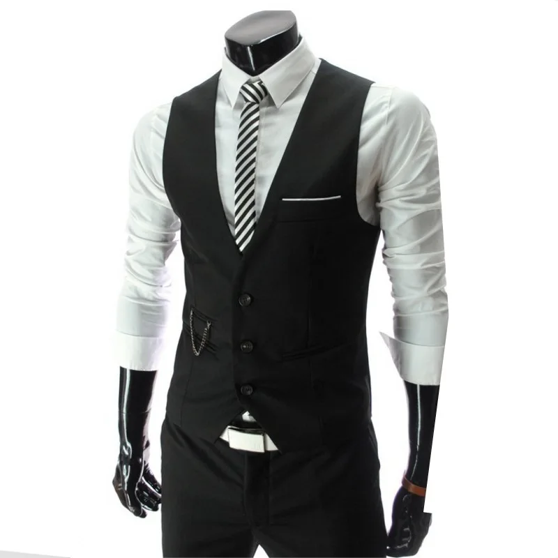 

2023 New Men's Vest Slim Fit Korean Version Men's Work Wear Suit Vest Best Man Professional Dress Men's Vest Casual Vest Large