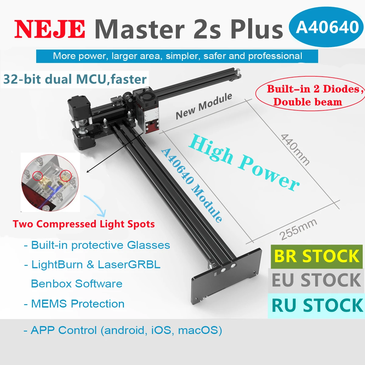 Best Offers NEJE Master 2s Plus A40640/A40630 CNC Laser Wood Engraver Cutter Mark Crave Machine Router Printer Lightburn GRBL Bluetooth APP Best Offers NEJE Master 2s Plus A40640/A40630 CNC Laser Wood Engraver Cutter Mark Crave Machine Router Printer Lightburn GRBL Bluetooth APP