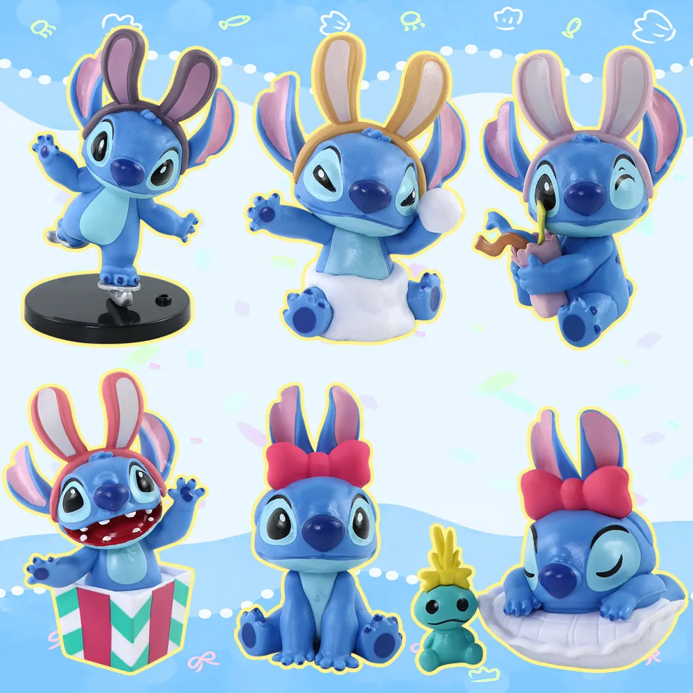 6 шт./партия игрушечные фигурки из мультфильма Лило и Стич