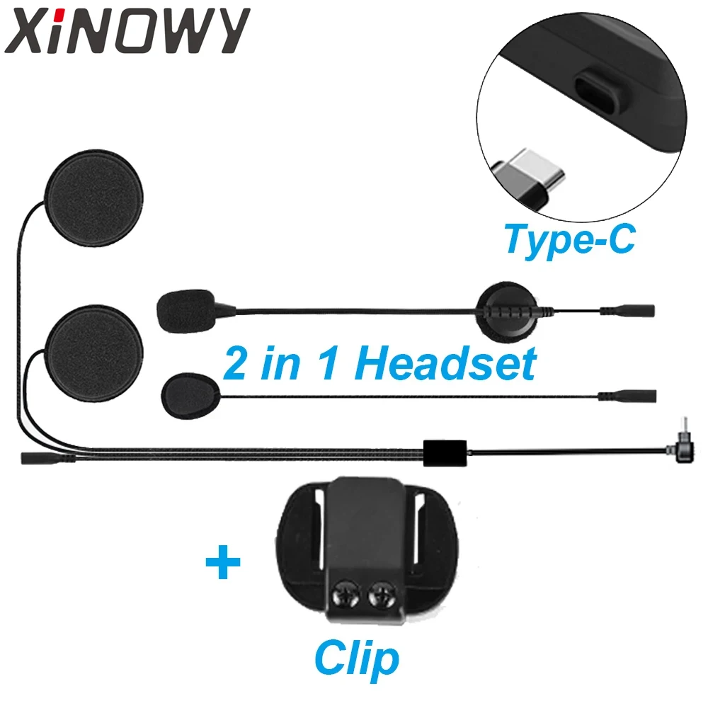 

Только для гарнитуры XINOWY V6 PLUS + монтажный зажим, наушники 2 в 1, Bluetooth-домофон для мотоциклетного шлема