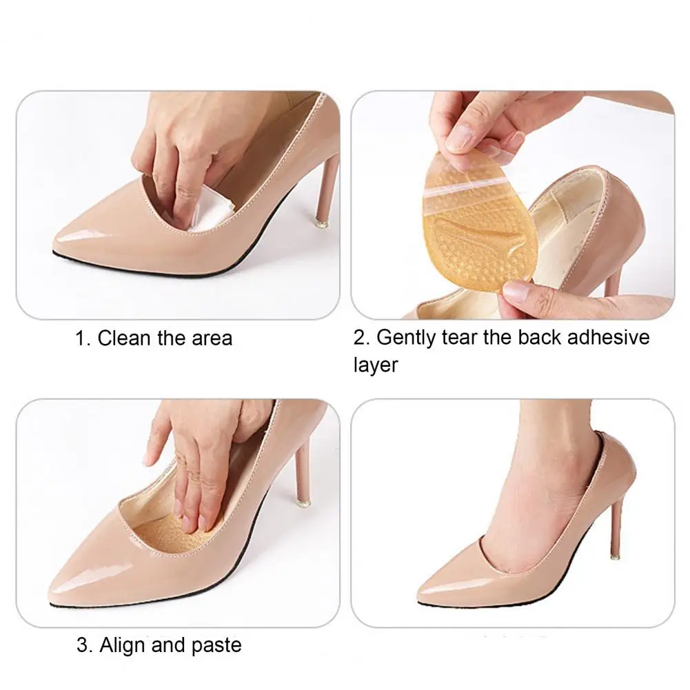 

2 Pairs Toe Protectors Professional Sweat Absorption Relieve Feet Shoes Accessory Half Cushion Insoles Metatarsal Pads