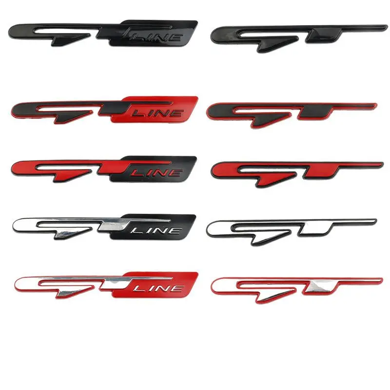 

Металлический 3D логотип GT Line, Эмблема багажника заднего багажника, значок, наклейки для Peugeot 307 308 Renault KIA Rio K3 K5 Ceed Sportage, автомобильные наклейки