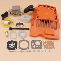 recoil starter carburetor carb repair kit for husqvarna 61 268 272 xp 272xp chainsaw w intake manifold stop switch oil hose