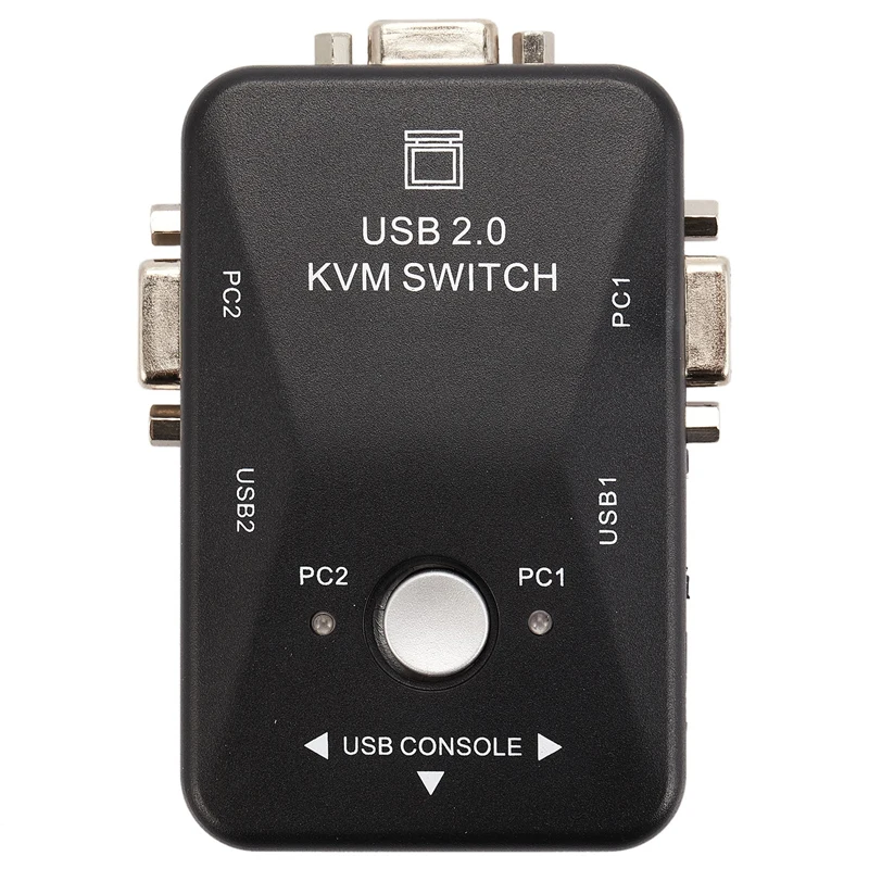 Популярный Usb Kvm-переключатель, 2 порта Vga переключатель Svga Box Usb Мышь Клавиатура 1920x1440 переключатель