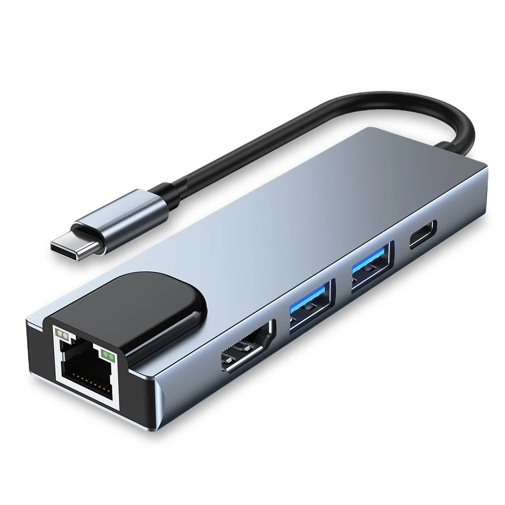 

Portable Type-C Hub Fast Speed Adapter Office USB 3.0 Multiple Ports Splitter Keyboard Converter Desktop PC Supplies