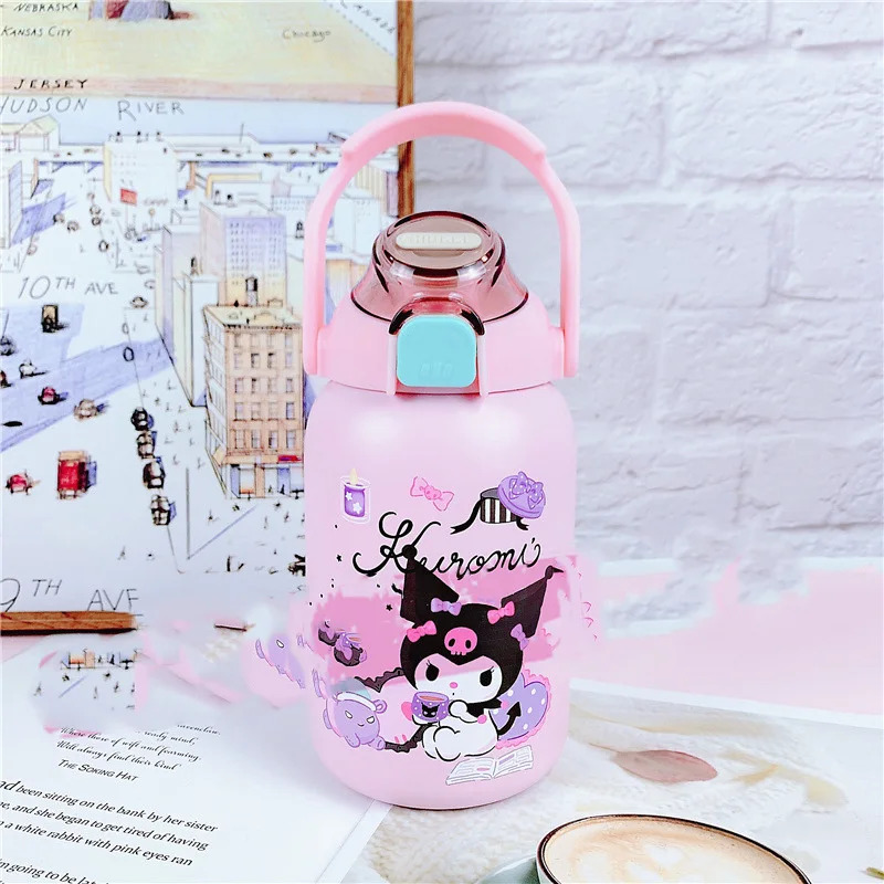 

850Ml Kawaii Sanrio Portable Jug Kuromi Accessories Cute Anime 304 Stainless Steel Thermos Drinking Cup Car Cup Toys Girls Gift