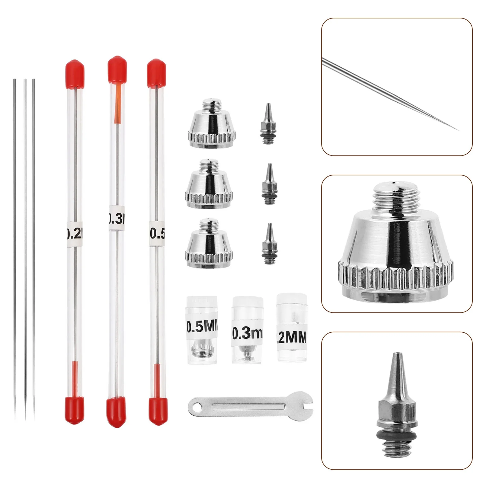 

Airbrush Accessories Nozzle Needle Cake Decorating Kit Cap Spray Part Painting Machine Replacement
