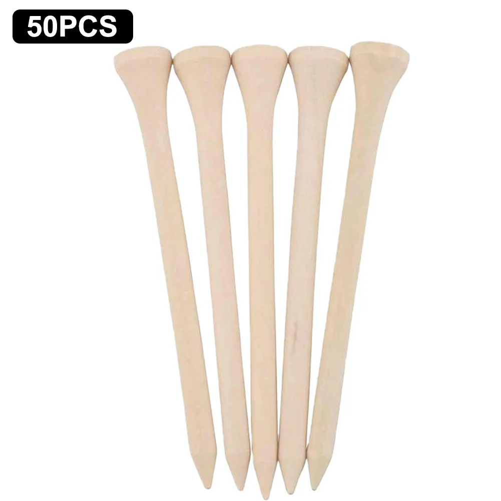 

50pcs Beginner Solid Portable Less Friction Professional Wood Golf Tees 4 Sizes Available Accessories Balls Holder Training Home