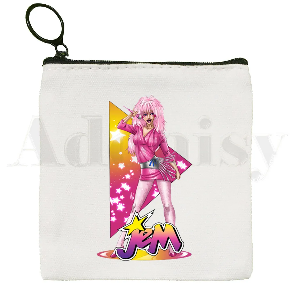 Jem And The Holograms Fashion Hipster Rock Hip Hop Coin Purse Storage Small Bag Card Bag Key Bag Coin Clutch Bag Zipper Key Bag