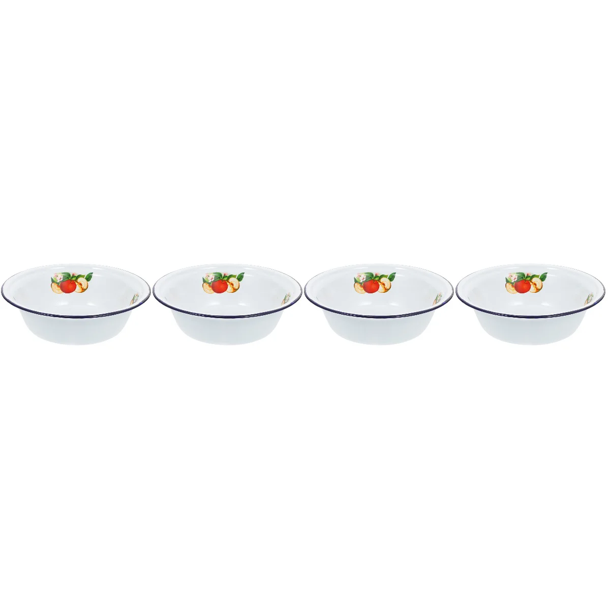 

Enamel Basin Bowl Soup Mixing Bowls Serving Noodle Chinese Camping Retro Thick Multipurpose Storage