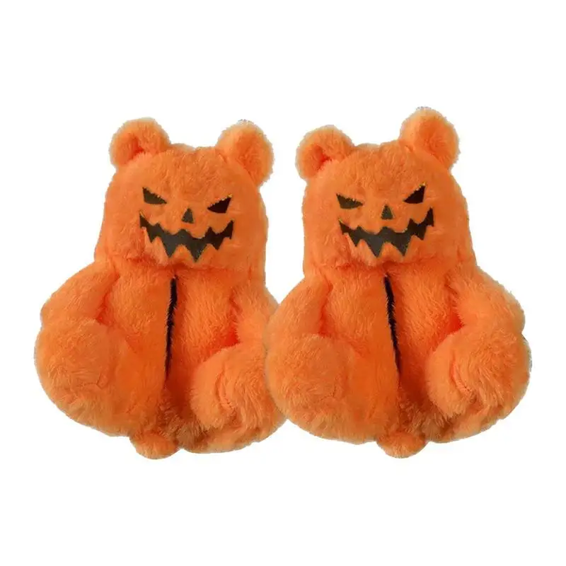

Slipper Halloween Fuzzy Animal Slippers With Lantern Pumpkin Bear Design Comfortable And Warm Halloween Slippers For Vacation