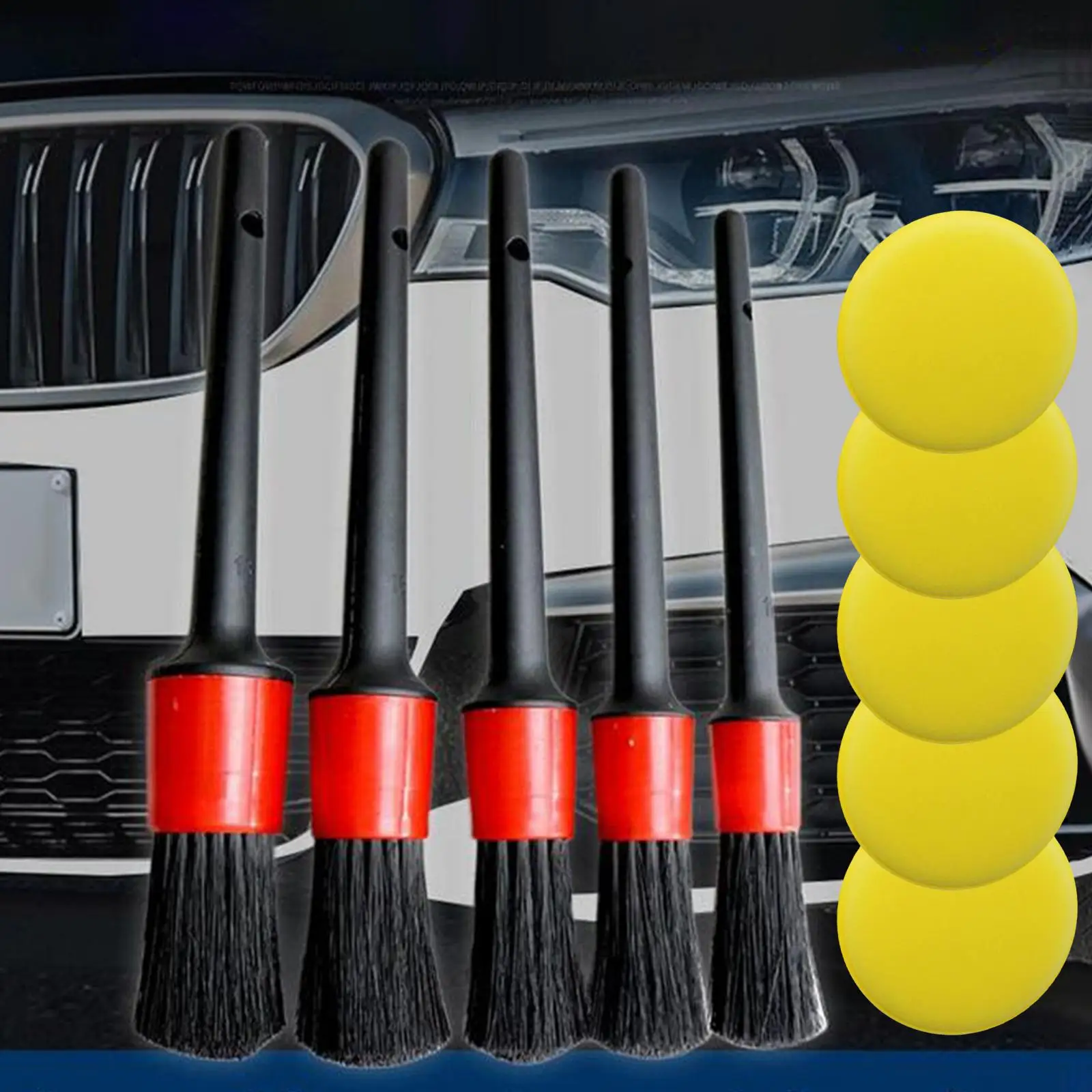 

5Pcs Car Detailing Brush Set/ Multi Purpose Detail Cleaner Brushes/ for Conditioner Upholstery Automotive/