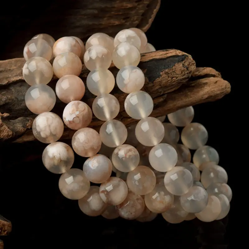 Ручная игрушка зеленые ювелирные изделия Натуральная розовая вишня агат снег