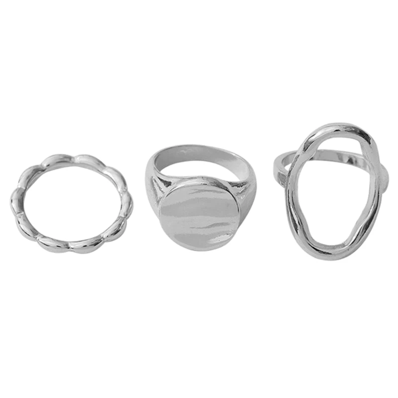 

Gold Silver Mid Finger Rings Stackable Rings Set Jewelry for Women and Girls