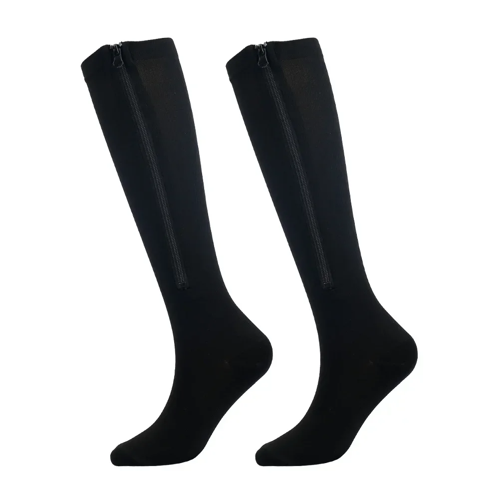 

Компрессионные Медицинские носки для мужчин и женщин, чулки на молнии с поддержкой красоты вен, для облегчения варикозного расширения вен, с открытым носком