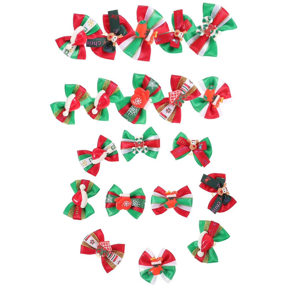 

20 Pcs Puppy Hair Bows Small Dogs Girl Tie Headgear Pet Headdress Polyester Pets Grooming Decor