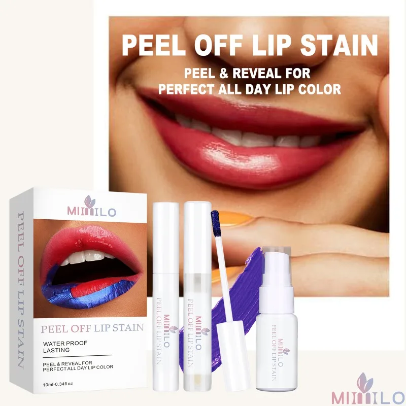 

Peel Off Lip Stain Lip Tint High Pigment Color Smudge Proof Long Lasting Waterproof Liquid Lipstick Set Lip Makeup