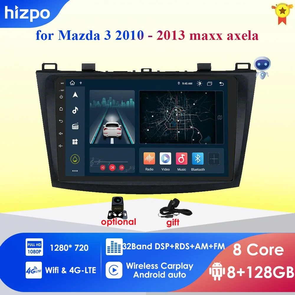 Автомобильный радиоприемник 4 Гб + 64 AI Android 10 для Mazda 3 2010-2013 maxx axel Wifi автомобильный
