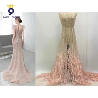 2022 unique design flower net lace fabrics high quality french women prom bride wedding laces material sequined guipure laces