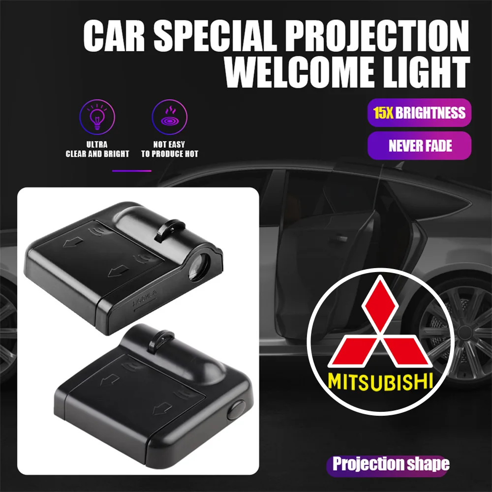 Car Magnetic Welcome Light Door Side Projector Induction Lamp Accessory For Mitsubishi Lancer Asx Outlander Pajero L200 Ralliart