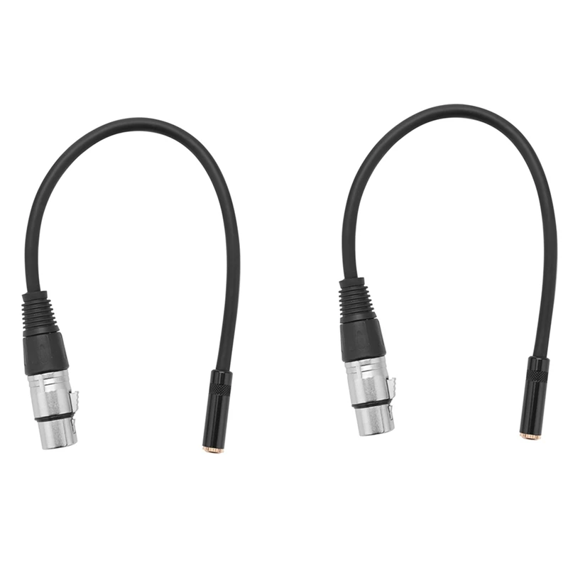 

2Pcs 0.3M Wire 3 Pin Xlr Female To 3.5Mm Trs 1/8Inch Female Stereo Audio Adapter Microphone Cable