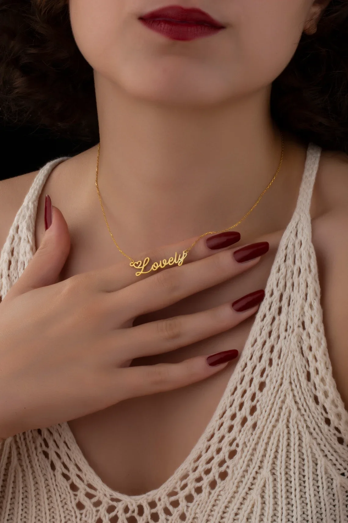 Custom Name Necklaces With Heart Stainless Steel Simple Nameplate Choker Necklace Pendant Girls Gift collier personnalisé prénom