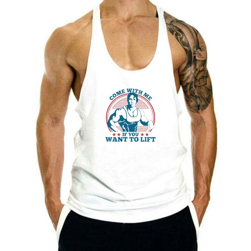 

Swag Men tank top men New Arival Arnold Schwarzenegger tank top men Come With Me If You Want To Lift 100% Cotton Fabric tank top