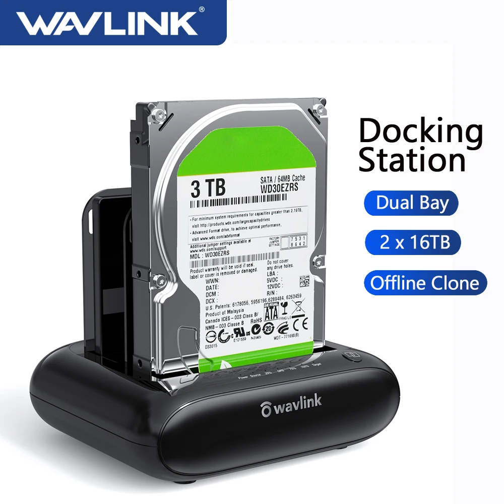 Wavlink USB 3 0 для Dual Bay HDD док-станция с автономным клоном SATA жесткий диск 2 5/3 5