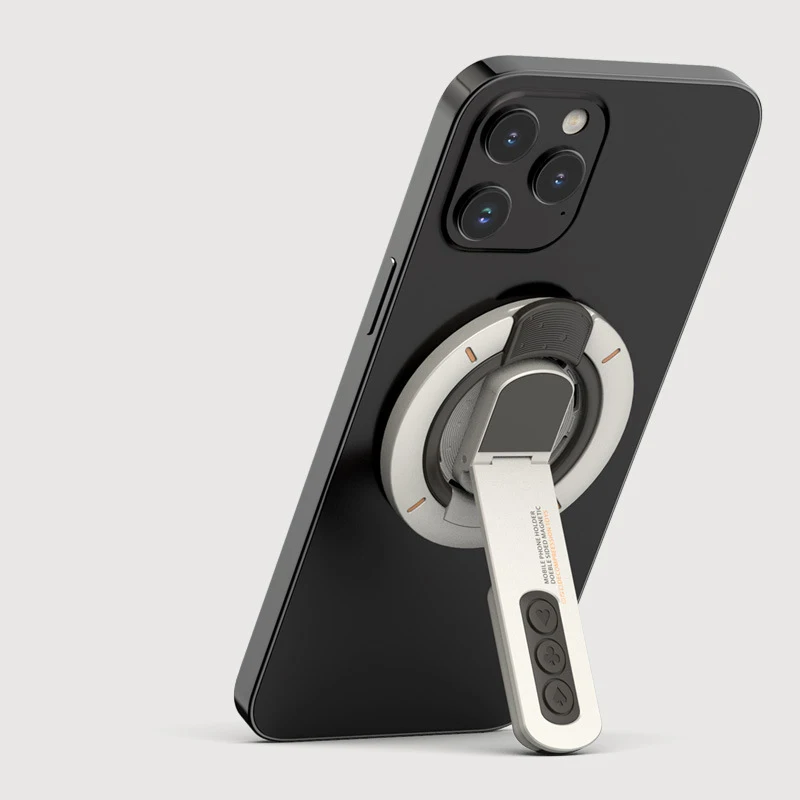 Фото Алюминиевый двусторонний магнитный держатель для телефона MagSafe Ring Stand для IPhone 12/13/14/15/16 Samsung, вращение на 360°, декомпрессия №1