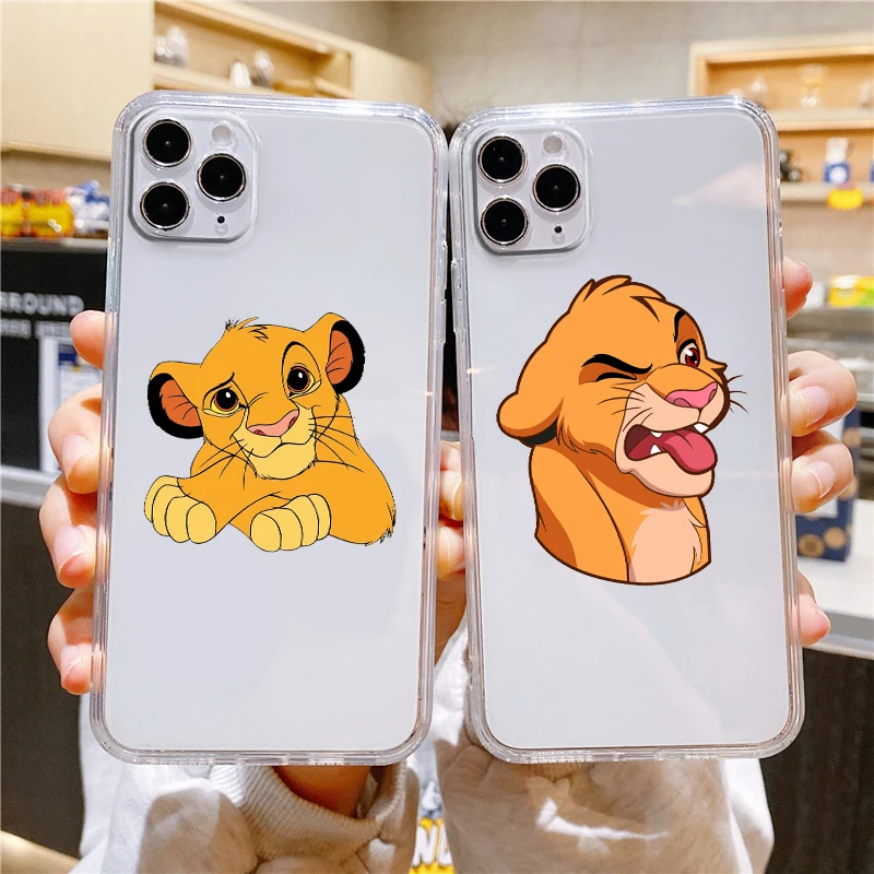 

Lion King Cute Anime Transparent Phone Case For Apple iPhone 14 13 12 11 Mini XS XR X Pro MAX 8 7 6 Plus SE 2020 Cover Capa