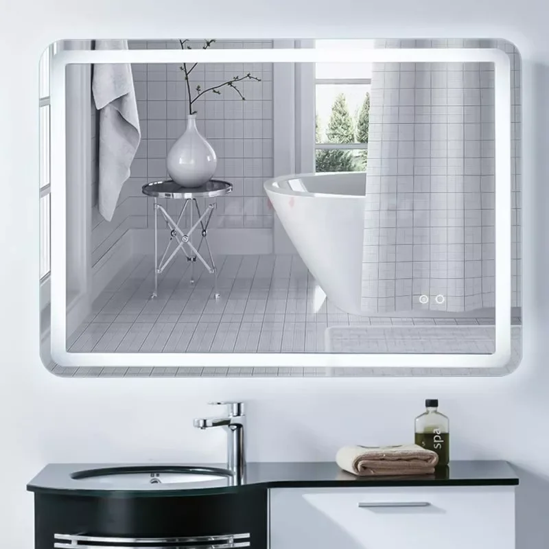

Simple Luxury 36 x 28 Inch Large Wall Anti Fog Dimmable LED Bathroom Cabinet Vanity Mirror with White/Warm Light
