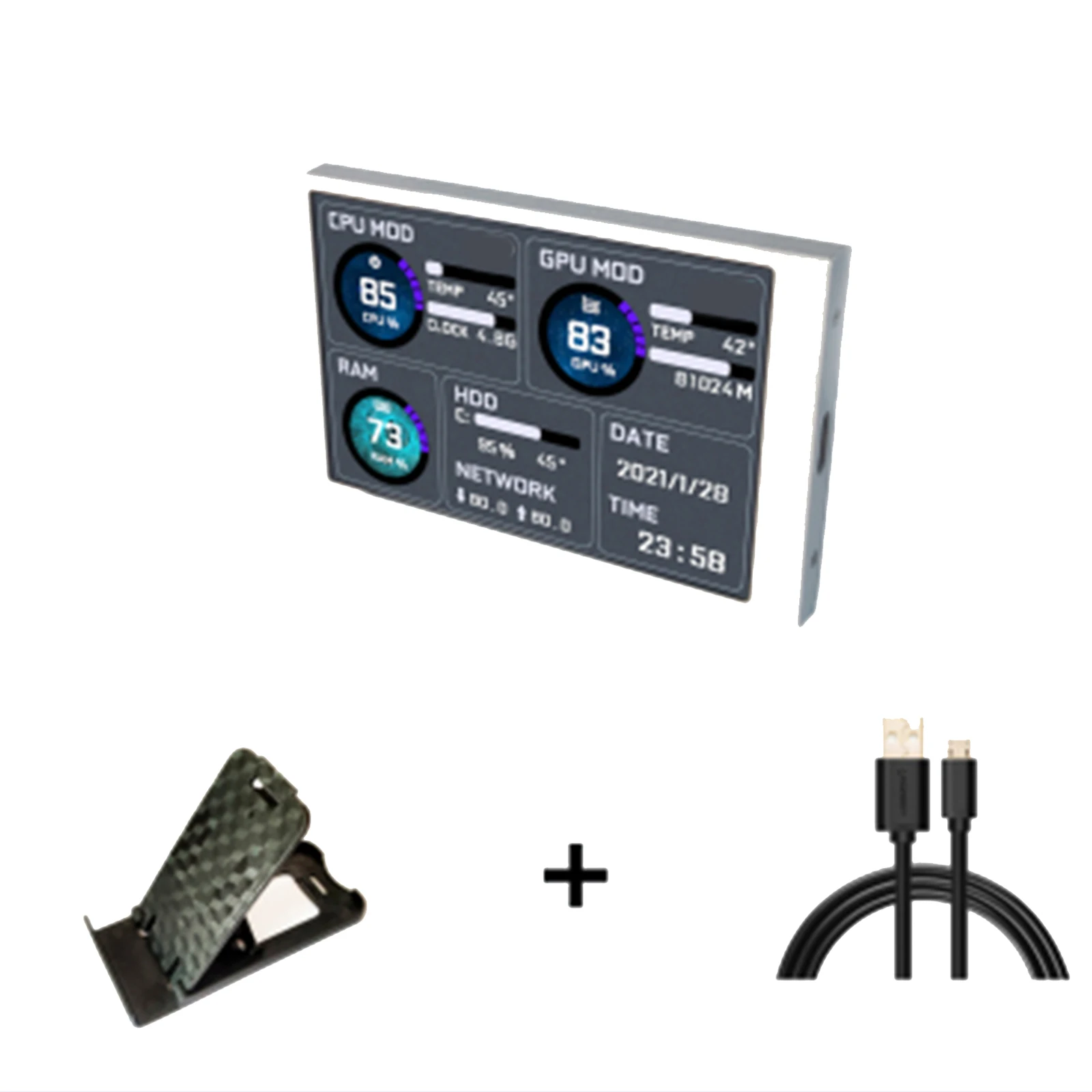 Компьютерный монитор для Mini ITX чехол 3 5 дюйма IPS TYPE-C вторичный экран процессор GPU RAM