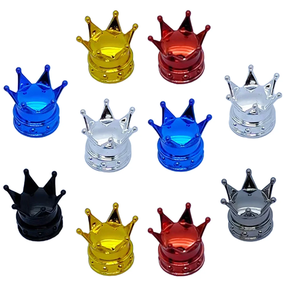 

10 Pcs Universal Tire Valve Caps Car Motorcycle Crown Decoration Stem Truck Accessories