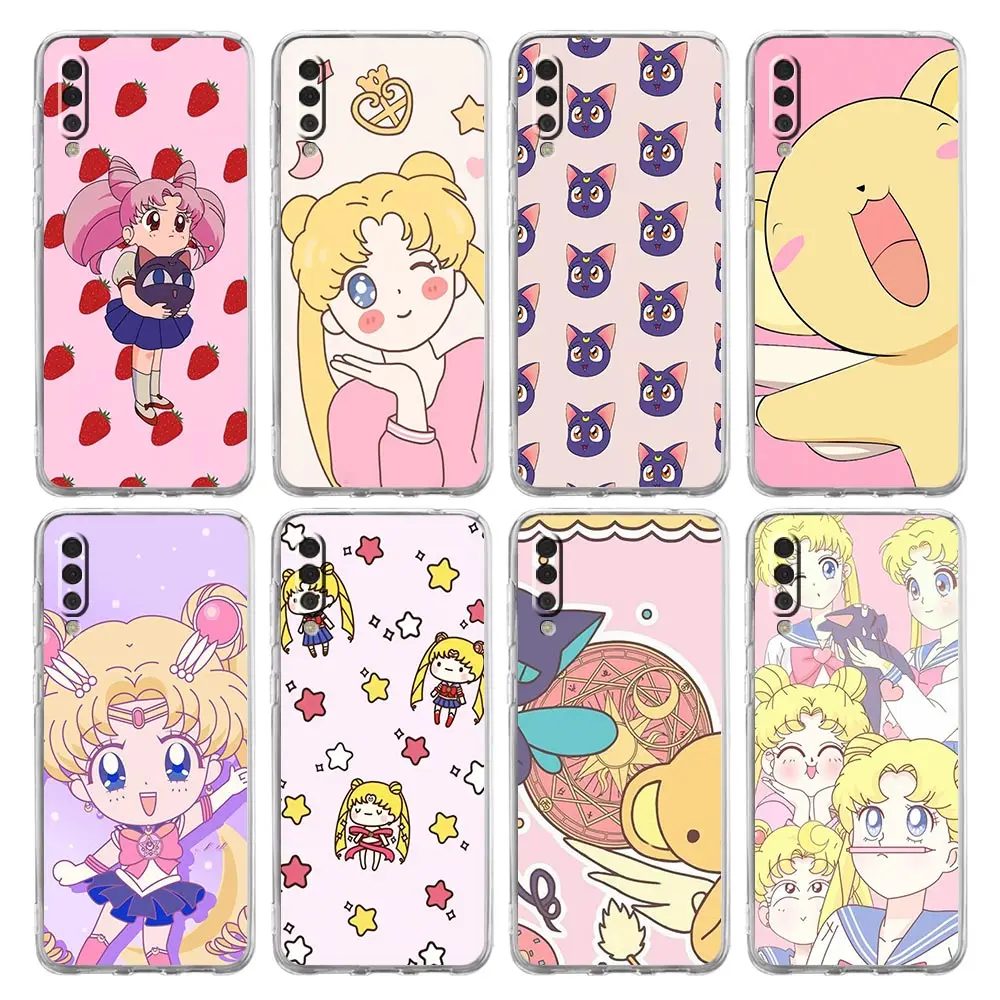 

Cute Cartoon Sailor Moon Phone Case For Samsung Galaxy A50 A70 A20 A30 A40 A20E A10 A10S A20S A02S A12 A22 A32 A52S A72 5G Cover
