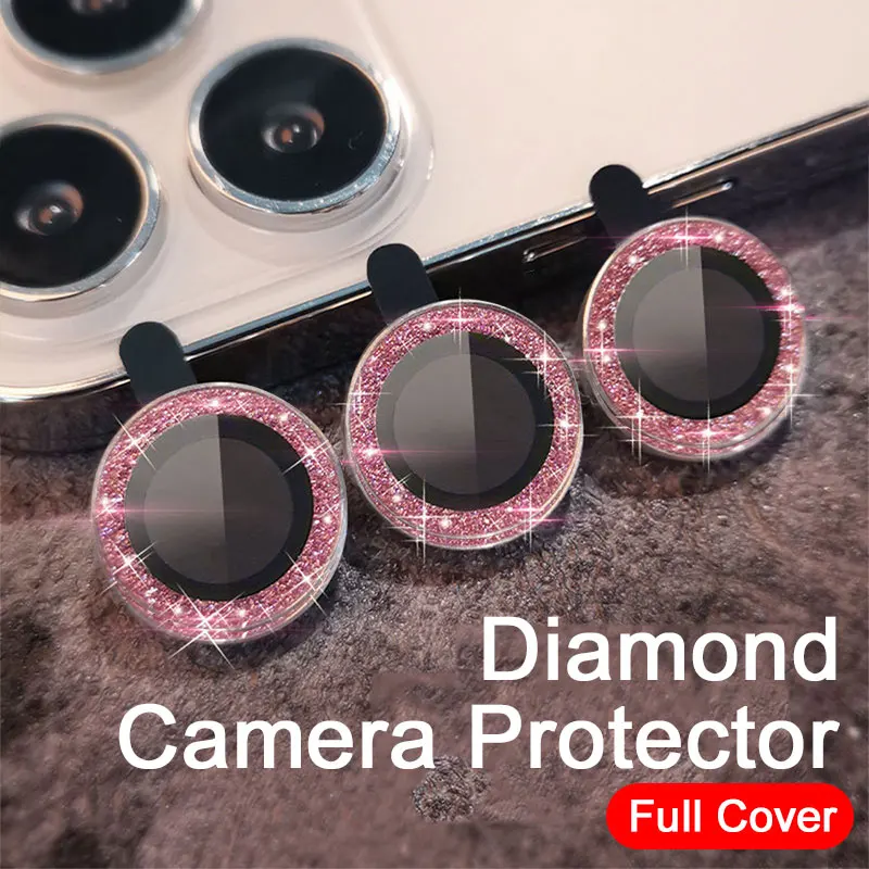 Diamond Metal Camera Lens Protector For iPhone 13 12 11 Mini Lens Protection Glass For iPhone 11 12 13 Pro Max Camera Protector