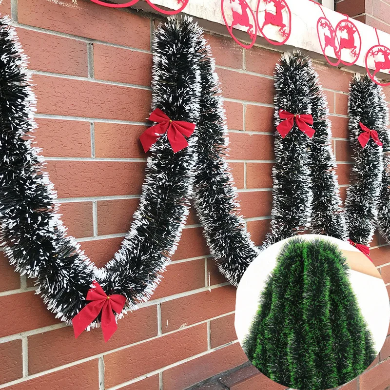 

Рождественский Декор, лента, гирлянда, темно-зеленая трость, мишура, рождественская елка, подвесные украшения, металлическая проволока, украшение для свадебной вечеринки