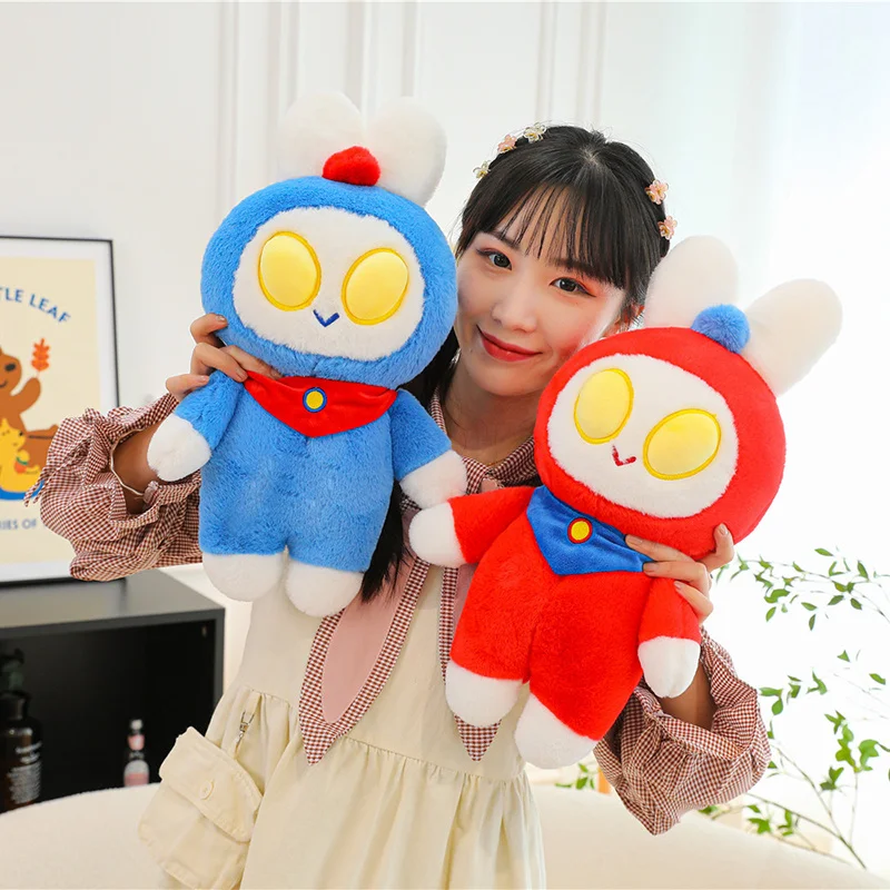 Cartoon Animal Plush Rabbit Superman Doll Peter Rabbit Hero Doll Kawaii Room Decoration Sofa Cushion Soft Fill Toy Gift For Kids