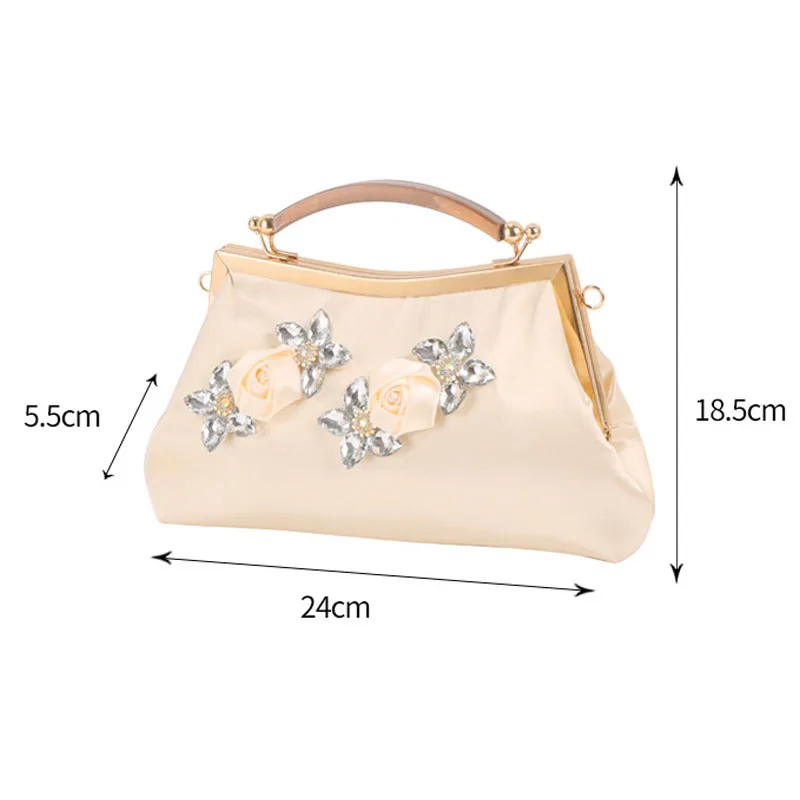Elegant Fashion Cheongsam Evening Bags For Women Simple Beige Black Small Clutches Handbags Banquet Party Chain Shoulder Bags