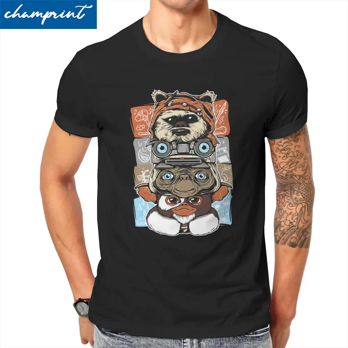 

Movie Icon Men T Shirts Gremlins Gizmo Monster Gremlin Funny Tee Shirt Short Sleeve T-Shirt Pure Cotton Birthday Gift Tops