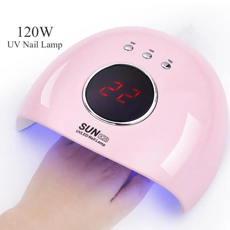 

Sdatter Mini Uv Lamp 54 120W Nail Lamp Double Light Source Lamp Professional Nail Drying Lamp Nail Art Nail Dryer Nail Trimmer