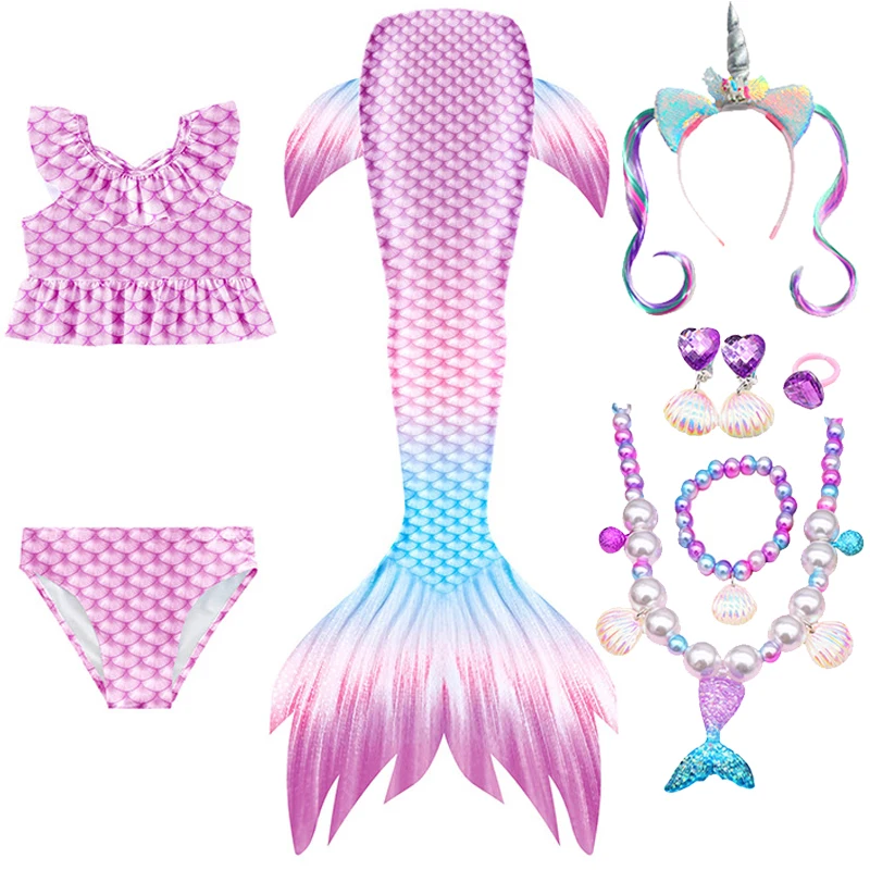 

Summer Mermaid Tails Girls Childs Swimming Mermaid Cosplay Costume Swimsuit For Childrens Pool Beach Bikini Birthday Party Gifts