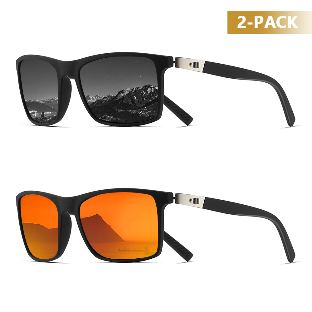 CRIXALIS 2 шт. прямоугольные поляризационные солнцезащитные очки для мужчин и женщин